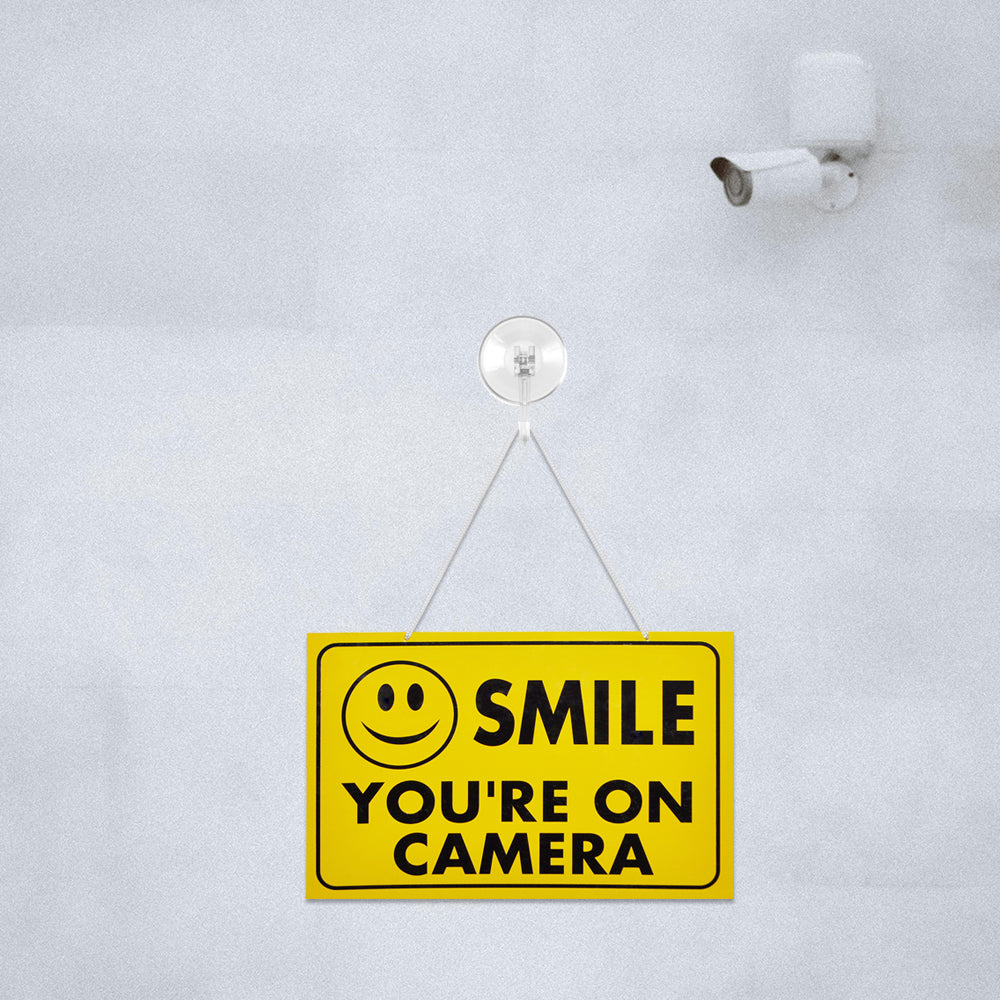 Smile You're on Camera Yellow Warning Sign (BS11)