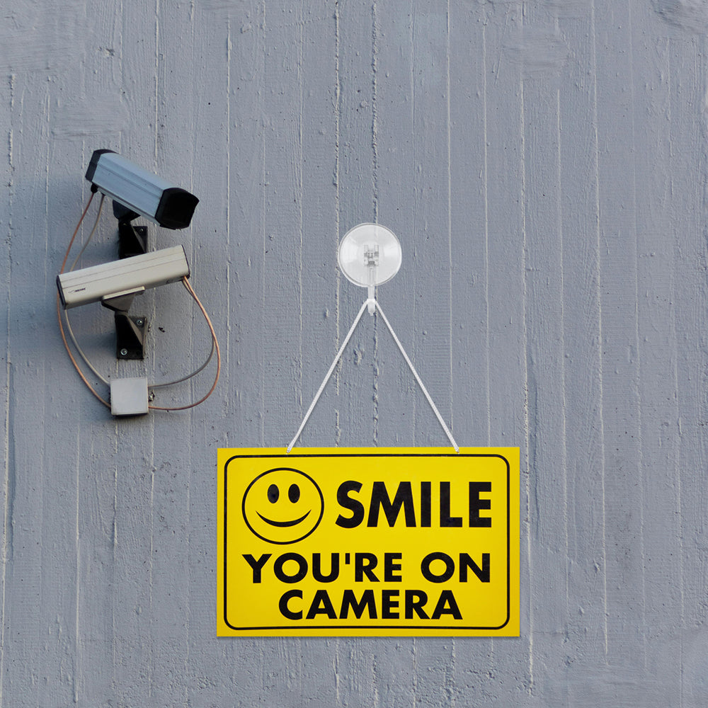 Smile You're on Camera Yellow Warning Sign (BS11)