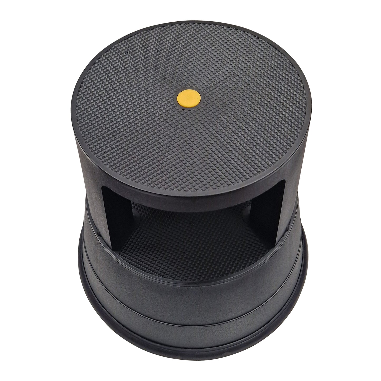 Swift Supastep Black Kick Step Stool with Retractable Castors Heavy Duty PP Great For Work Office Warehouse Retail Home 150kg Load Capacity