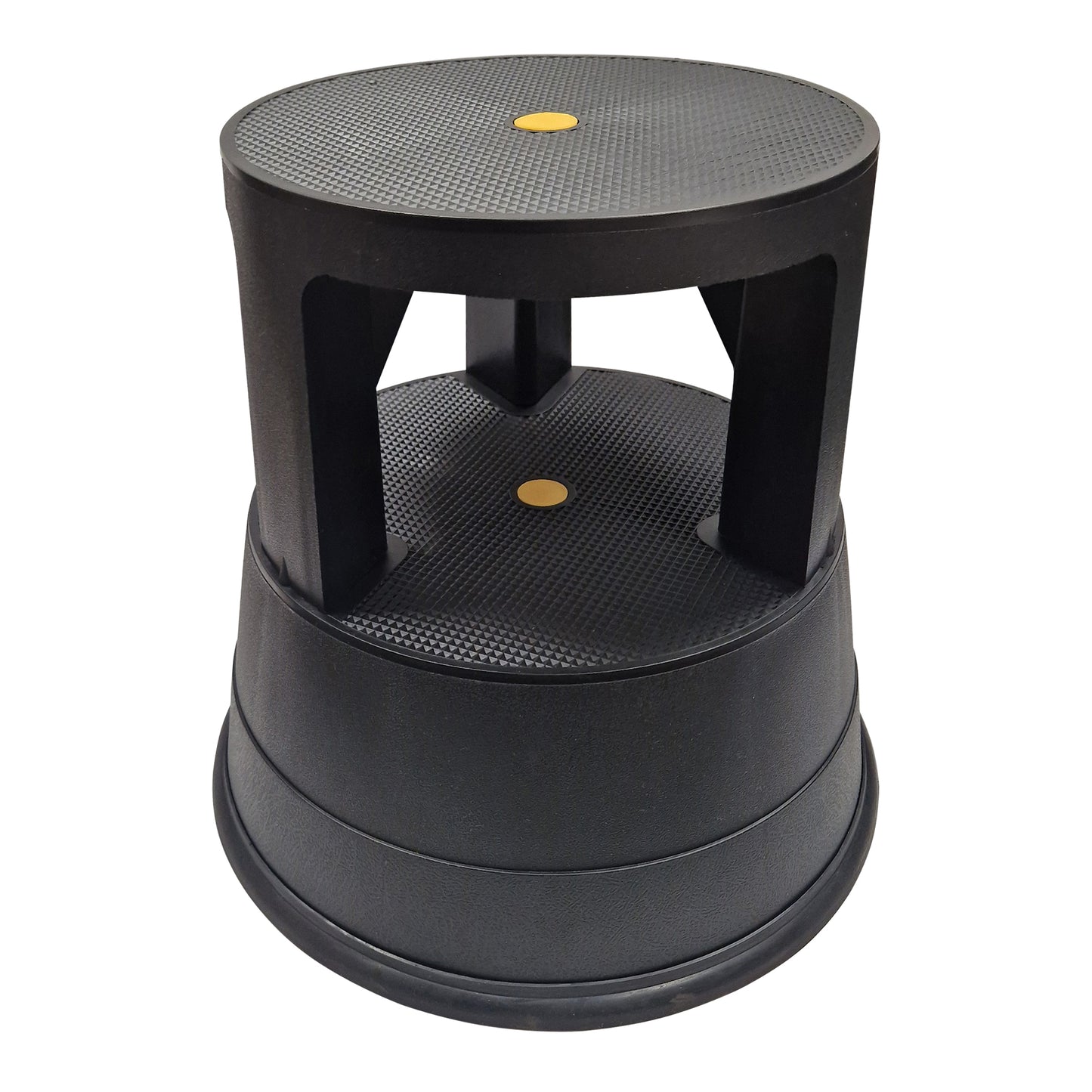Swift Supastep Black Kick Step Stool with Retractable Castors Heavy Duty PP Great For Work Office Warehouse Retail Home 150kg Load Capacity