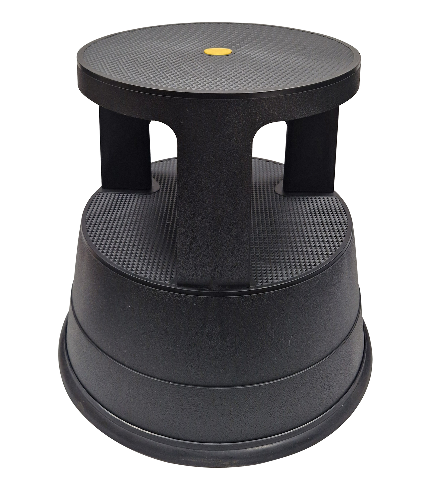 Swift Supastep Black Kick Step Stool with Retractable Castors Heavy Duty PP Great For Work Office Warehouse Retail Home 150kg Load Capacity