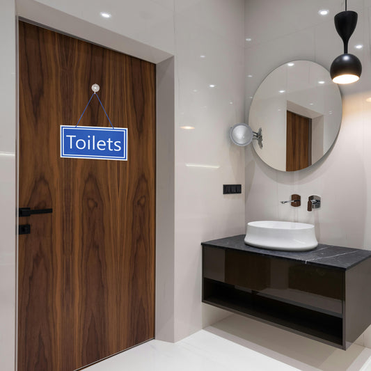 Toilets Blue Hanging Sign (BS7)