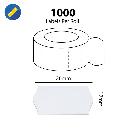 26 x 12mm White CT4 Permanent - 10,000 Labels