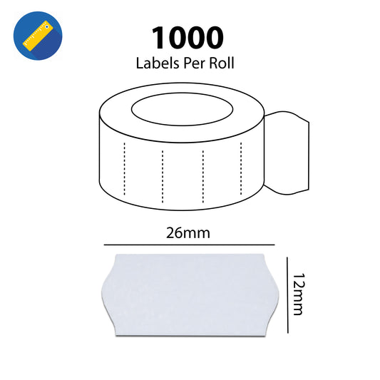 26 x 12mm White Peelable White CT4 - 10,000 Labels