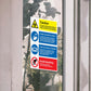 Caution Social Distancing Measures Avoid Touching Plastic Sign (BS24)