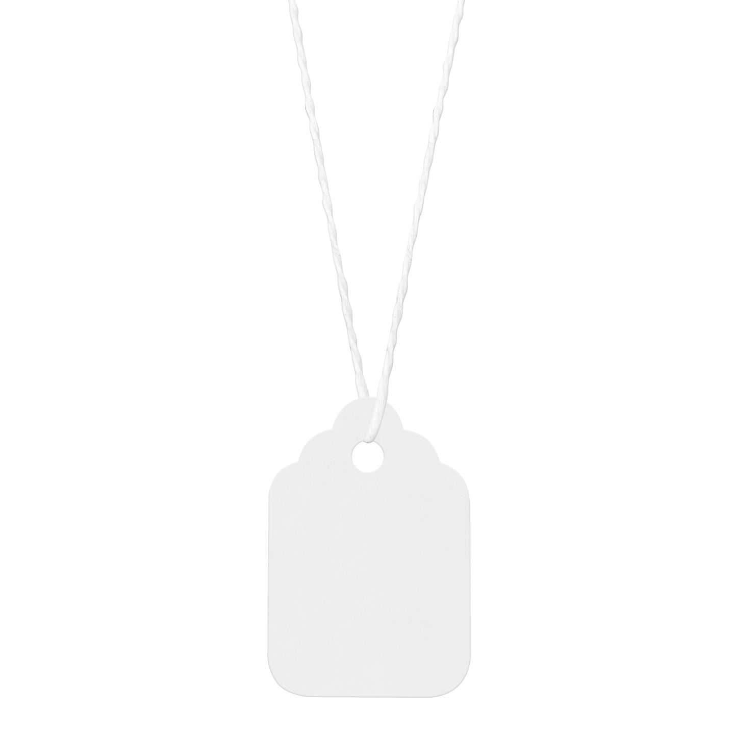 Swift Strung Tags White Card Clothing Parcel Label String Hanging Gift Swing Tickets Kraft Hang Price Labelling 29mm x 20mm (Pack Of 5000)