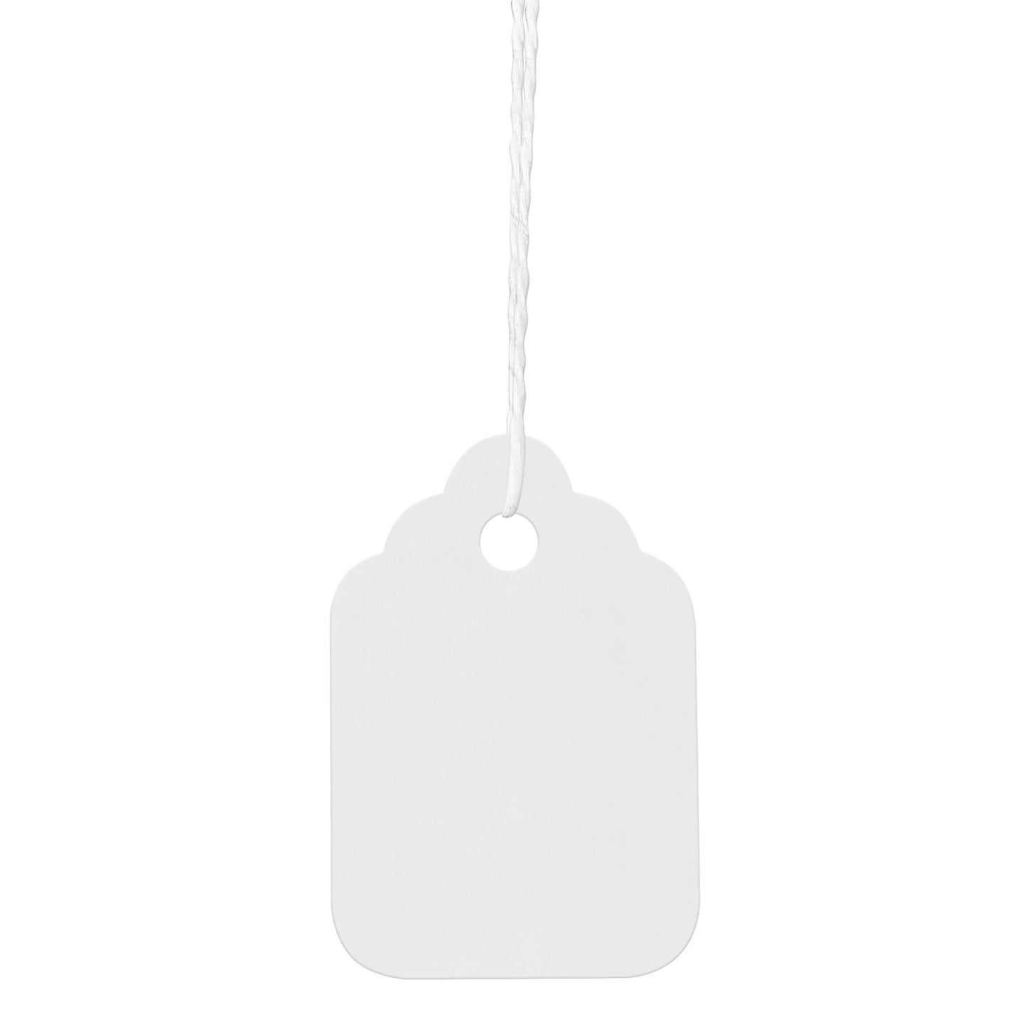 Swift Strung Tags White Card Clothing Parcel Label String Hanging Gift Swing Tickets Kraft Hang Price Labelling 29mm x 20mm (Pack Of 5000)
