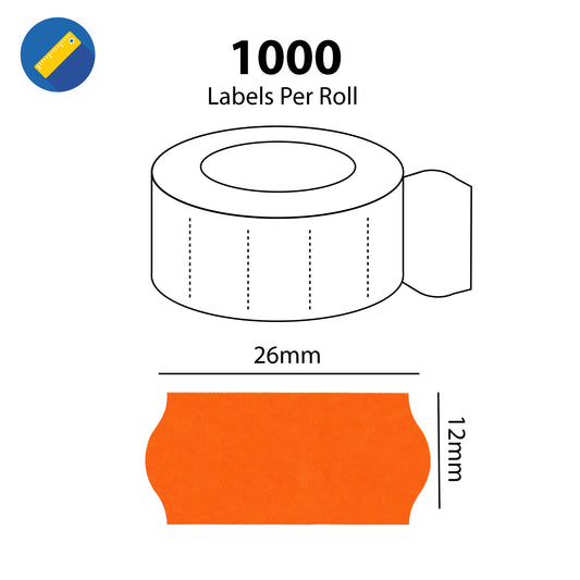 26 x 12mm Orange CT4 Permanent- 100,000 Labels