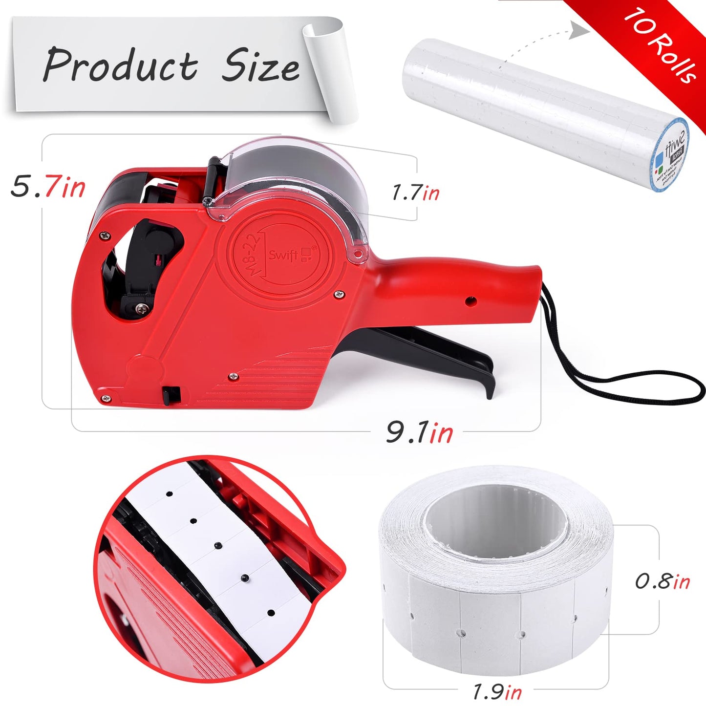 Swift M8-22 Price Gun Red 22x12mm