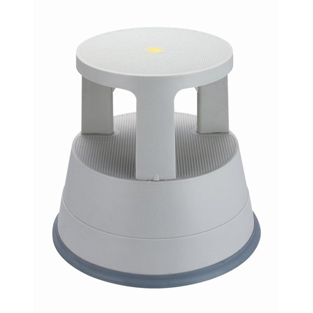 Swift Supastep Grey Kick Step Stool with Retractable Castors Heavy Duty PP Great For Work Office Warehouse Retail Home 150kg Load Capacity