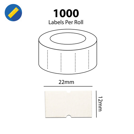 22 x 12mm White (10,000 Labels) CT1