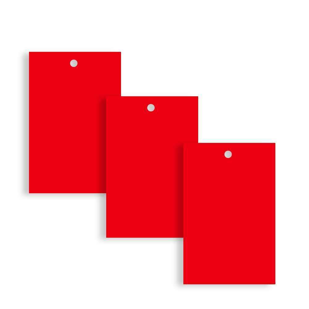 100 x Unstrung Card Clothing Tags 60mm x 40mm Red tradingmadeeasy.co.uk