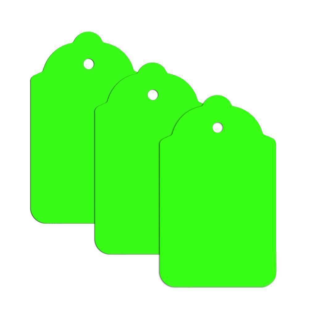 100 x Unstrung Card Clothing Tags 70mm x 40mm Green tradingmadeeasy.co.uk