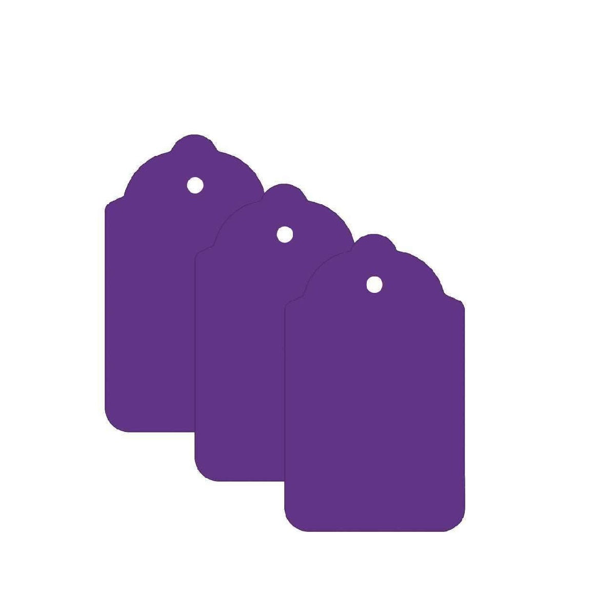 100 x Unstrung Card Clothing Tags 70mm x 40mm Purple tradingmadeeasy.co.uk