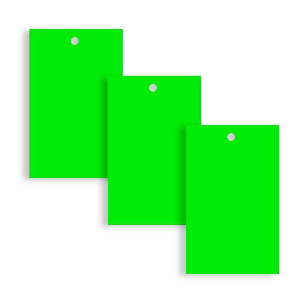 100 x Unstrung Card Clothing Tags 70mm x 45mm Green tradingmadeeasy.co.uk
