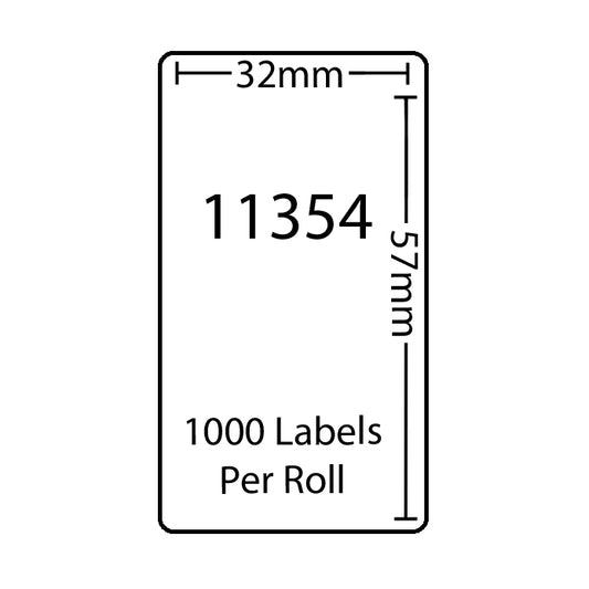 Dymo Compatible Labels 11354 - Removable (32x57mm) tradingmadeeasy.co.uk