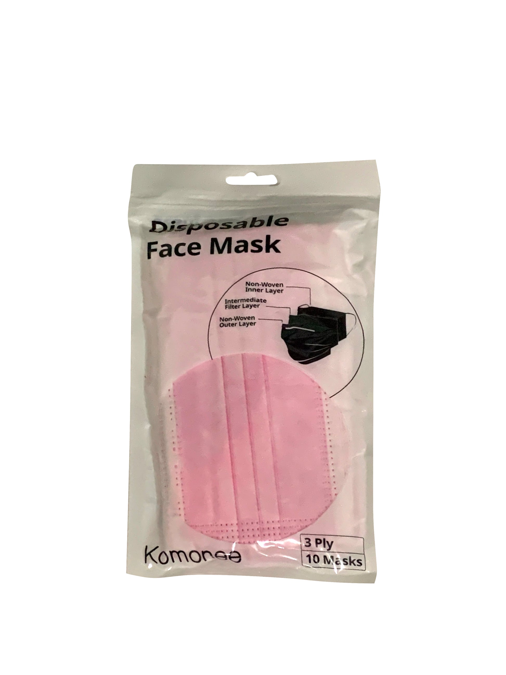 3 Ply Disposable Non-Surgical Face Mask Pink (Pack of 10) tradingmadeeasy.co.uk