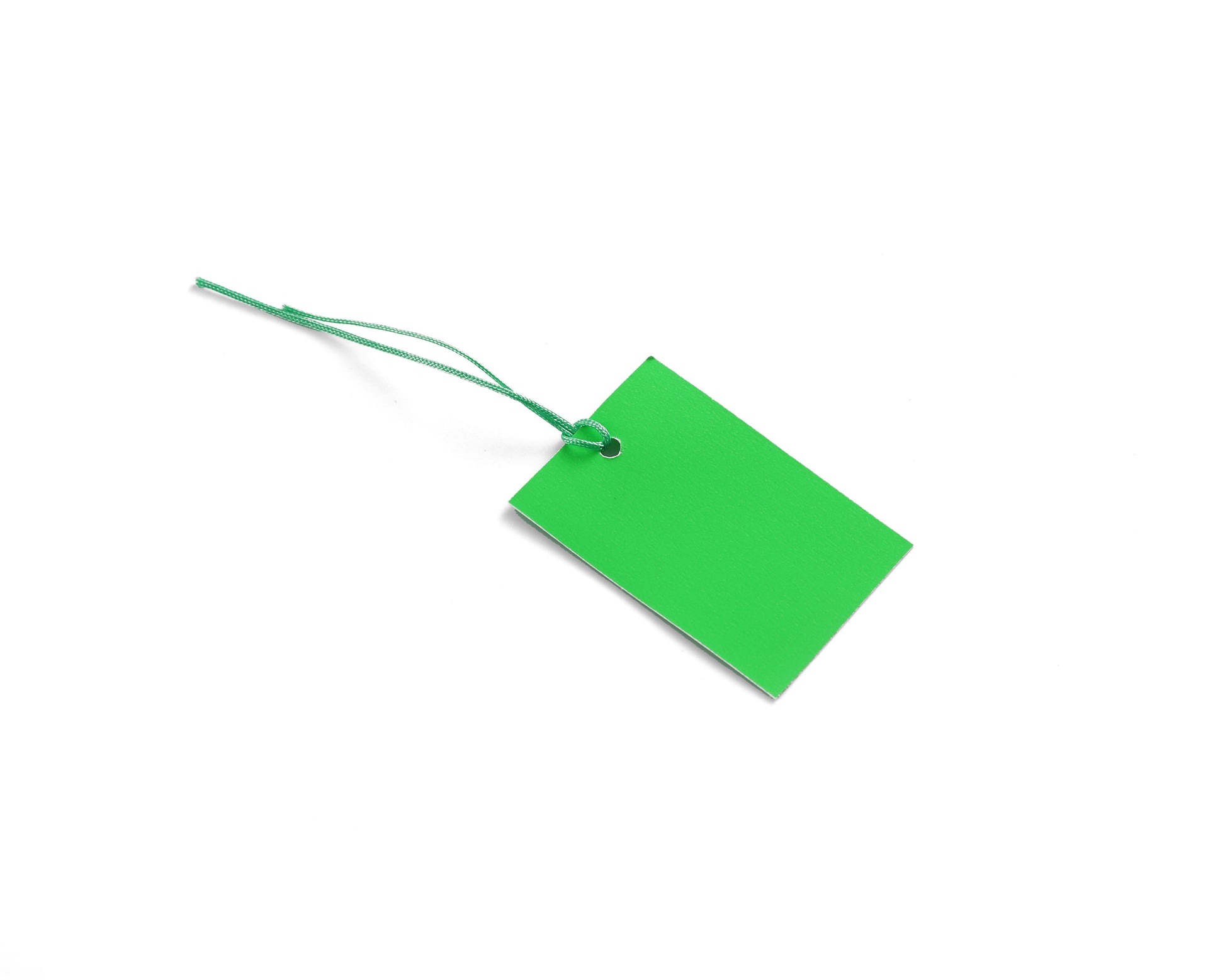 100 x Strung Hanging Card Clothing Tags 60mm x 40mm Green tradingmadeeasy.co.uk