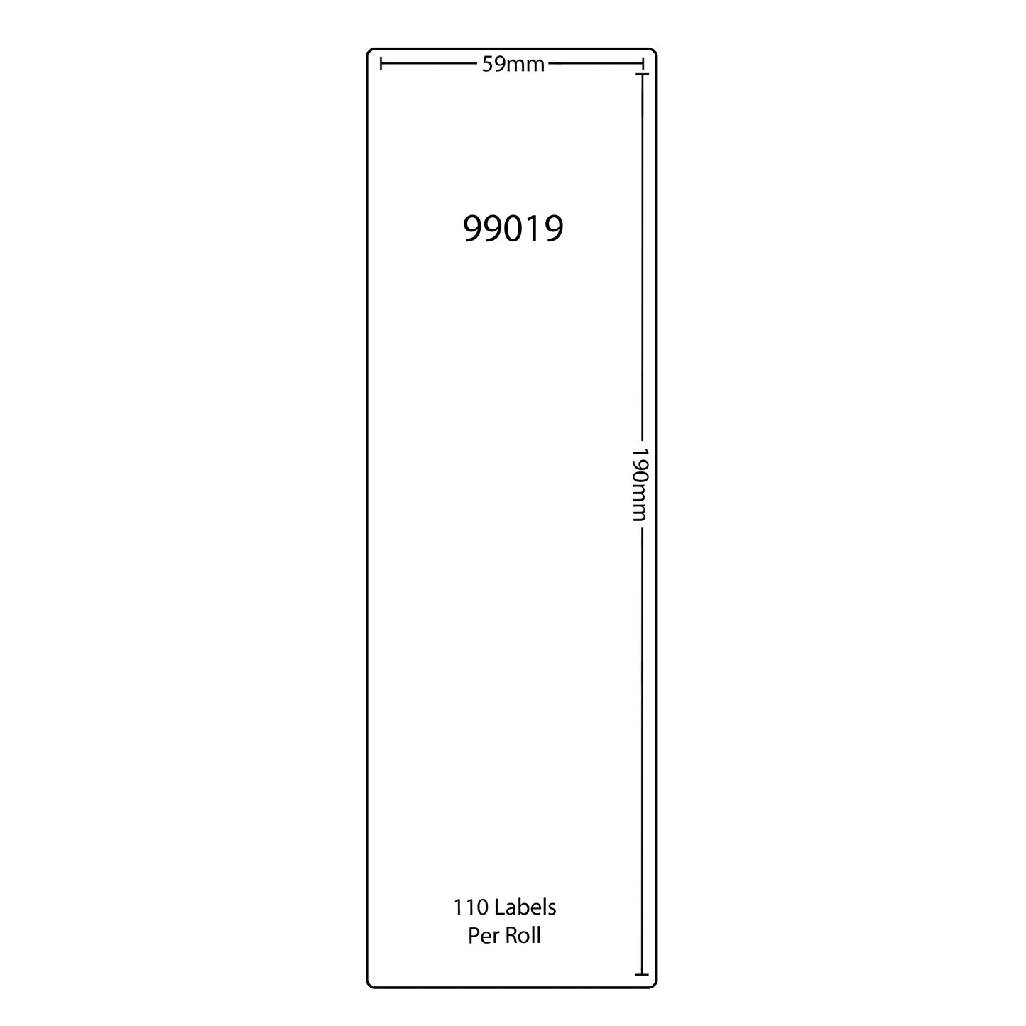 Dymo Compatible Labels 99019 - Plastic (59x190mm) tradingmadeeasy.co.uk