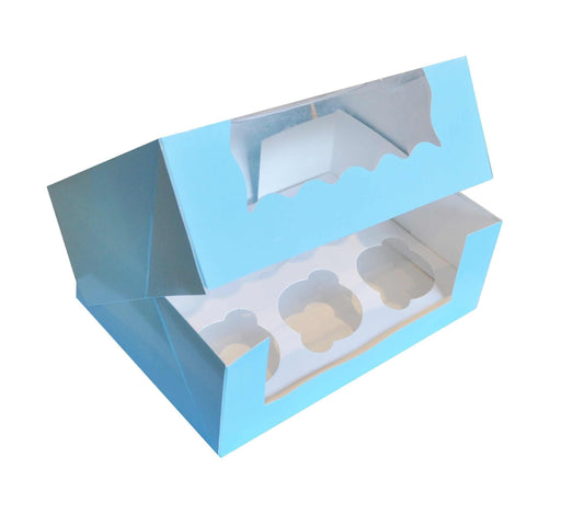 Cupcake Box Blue - 6 Cakes tradingmadeeasy.co.uk