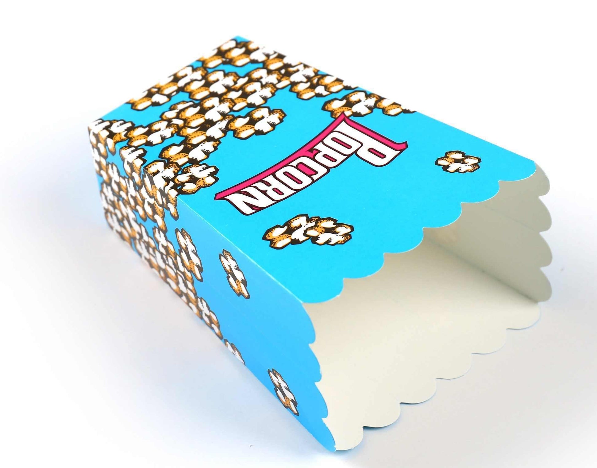 Foldable Childrens Popcorn Holder Boxes Blue Pack of 12 tradingmadeeasy.co.uk
