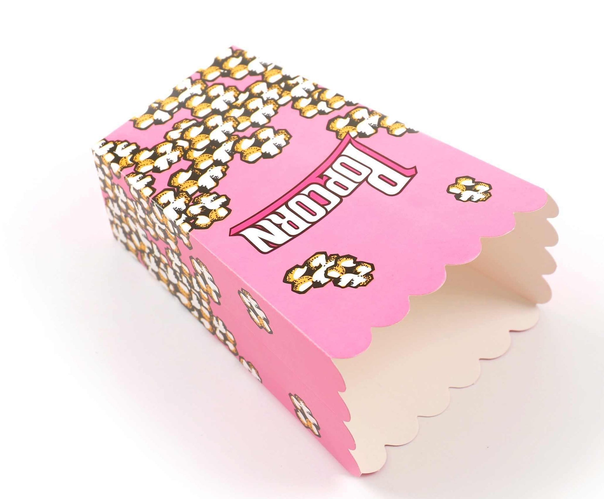 Foldable Childrens Popcorn Holder Boxes Pink Pack of 12 tradingmadeeasy.co.uk
