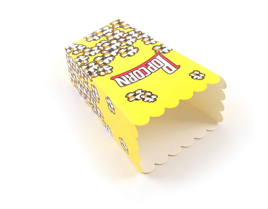 Foldable Popcorn Holder Boxes Yellow Pack of 12 tradingmadeeasy.co.uk