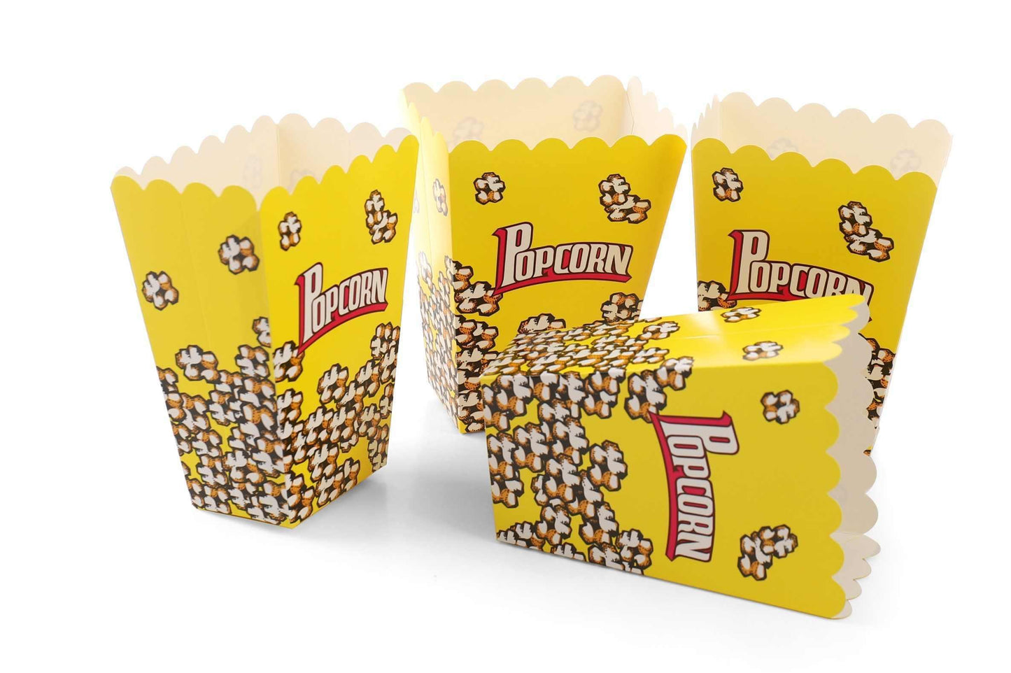 Foldable Popcorn Holder Boxes Yellow Pack of 12 tradingmadeeasy.co.uk