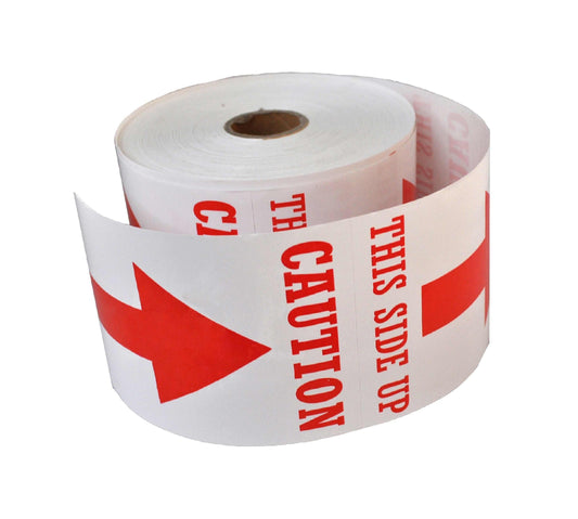 Large Caution (This Side Up) Self Adhesive Postage Stickers tradingmadeeasy.co.uk