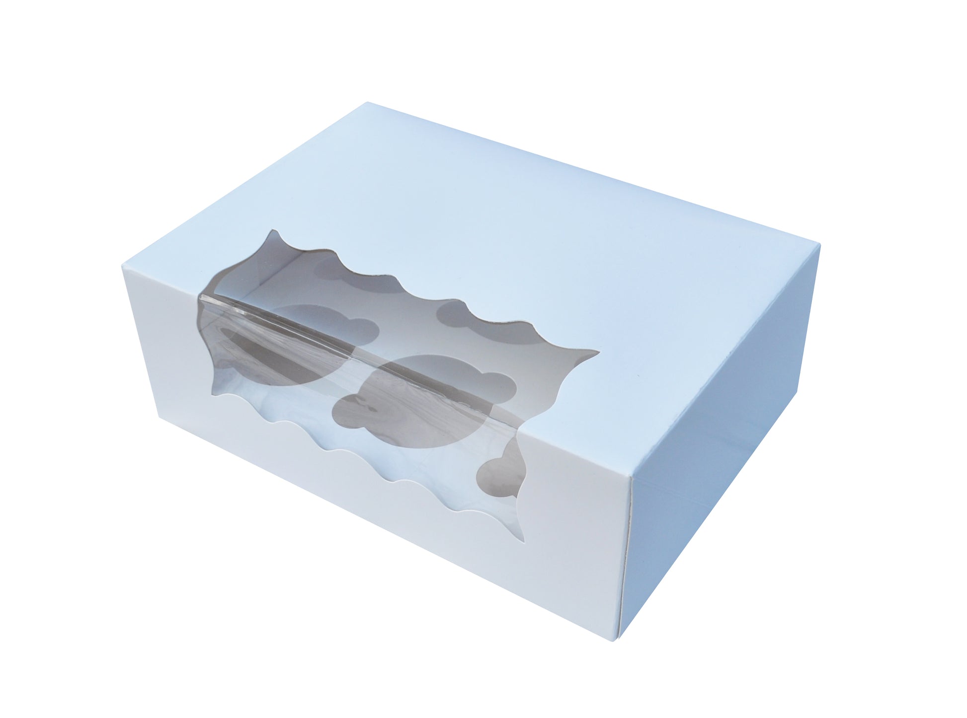 Cupcake Boxes White Holds 6 Single Fairy Cake with Clear Window Cardboard Packaging Box Baking Kids Muffins Cookies Weddings tradingmadeeasy.co.uk