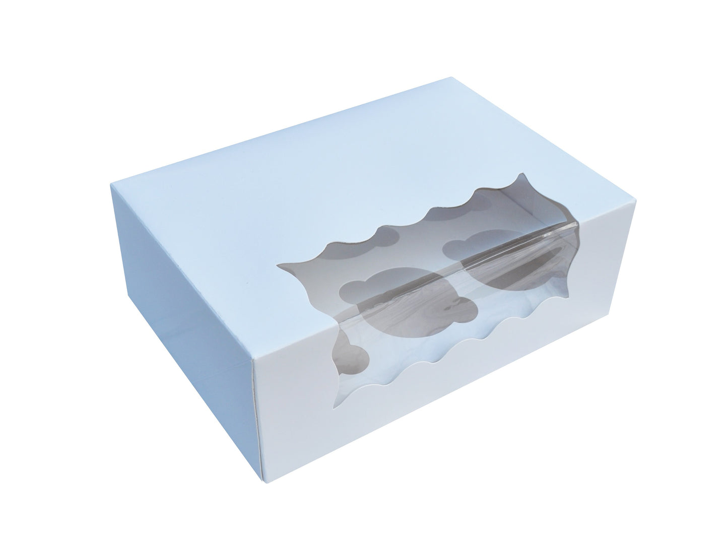 Cupcake Boxes White Holds 6 Single Fairy Cake with Clear Window Cardboard Packaging Box Baking Kids Muffins Cookies Weddings tradingmadeeasy.co.uk