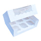 Cupcake Boxes White Holds 6 Single Fairy Cake with Clear Window Cardboard Packaging Box Baking Kids Muffins Cookies Weddings tradingmadeeasy.co.uk