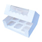 Cupcake Boxes White Holds 6 Single Fairy Cake with Clear Window Cardboard Packaging Box Baking Kids Muffins Cookies Weddings tradingmadeeasy.co.uk