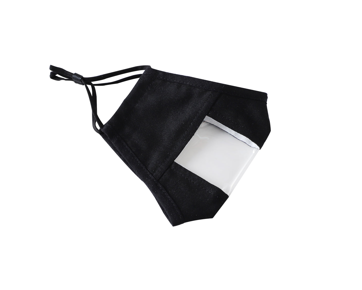 Komonee Transparent See Through Adults Cotton Washable Reusable Black Face Mask tradingmadeeasy.co.uk