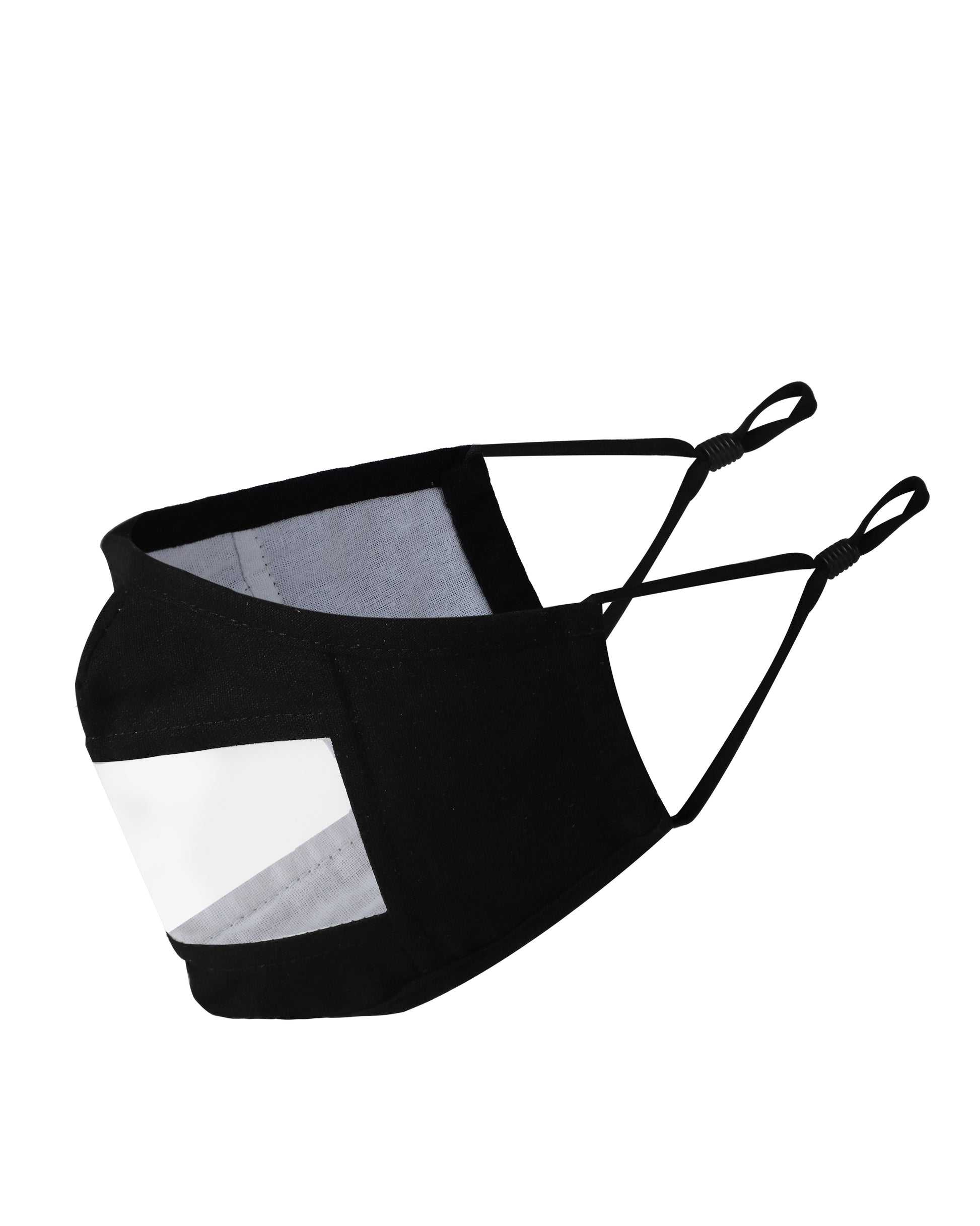 Komonee Transparent See Through Kids Cotton Washable Reusable Black Face Mask tradingmadeeasy.co.uk