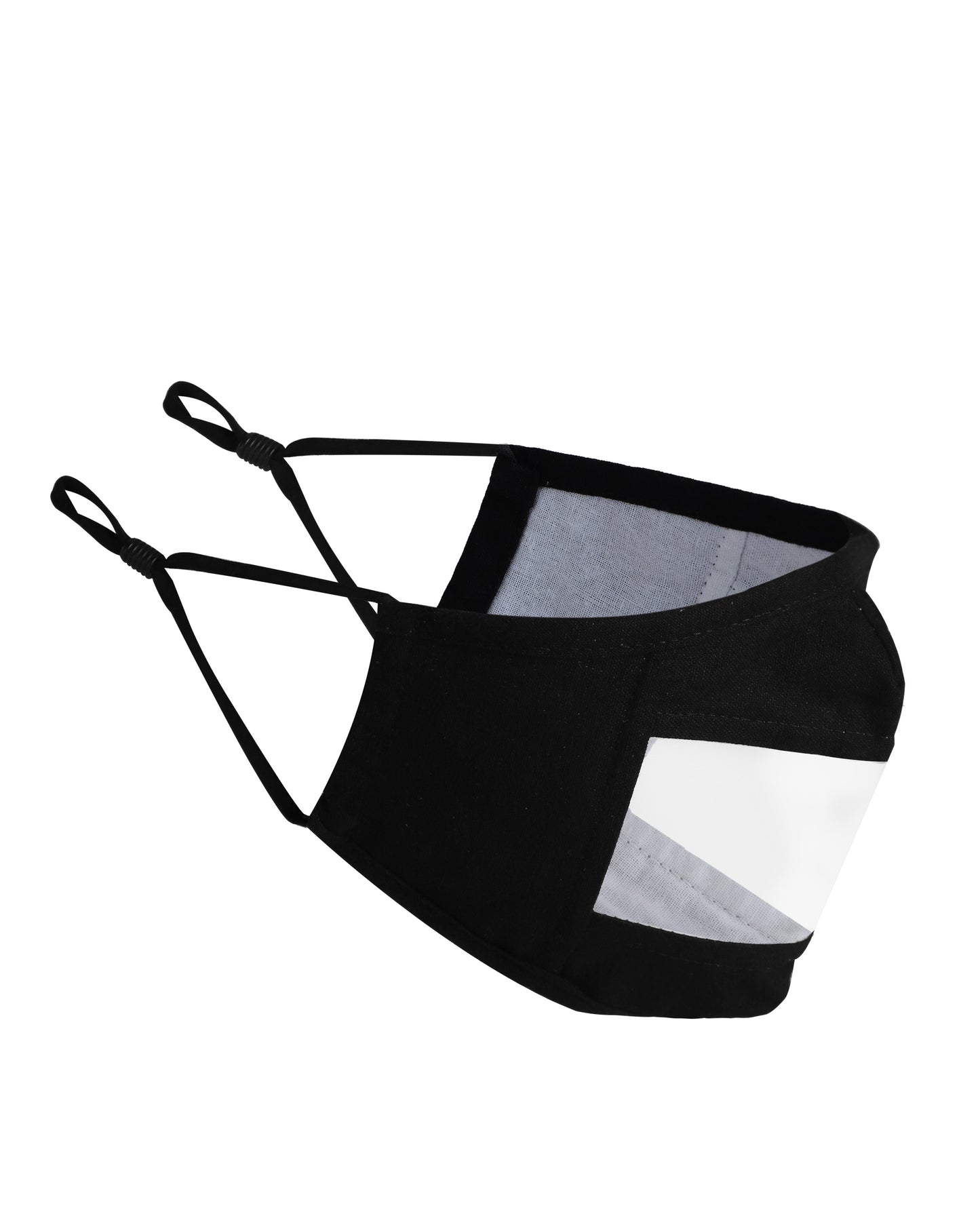 Komonee Transparent See Through Kids Cotton Washable Reusable Black Face Mask tradingmadeeasy.co.uk