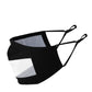 Komonee Transparent See Through Adults Cotton Washable Reusable Black Face Mask tradingmadeeasy.co.uk