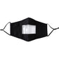 Komonee Transparent See Through Adults Cotton Washable Reusable Black Face Mask tradingmadeeasy.co.uk