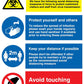 Caution Social Distancing Measures Avoid Touching Plastic Sign (BS24) tradingmadeeasy.co.uk