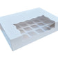 Cupcake Boxes White Holds 24 Single Fairy Cake Clear Window Cardboard Packaging Box Baking Kids Muffins Cookies Weddings tradingmadeeasy.co.uk