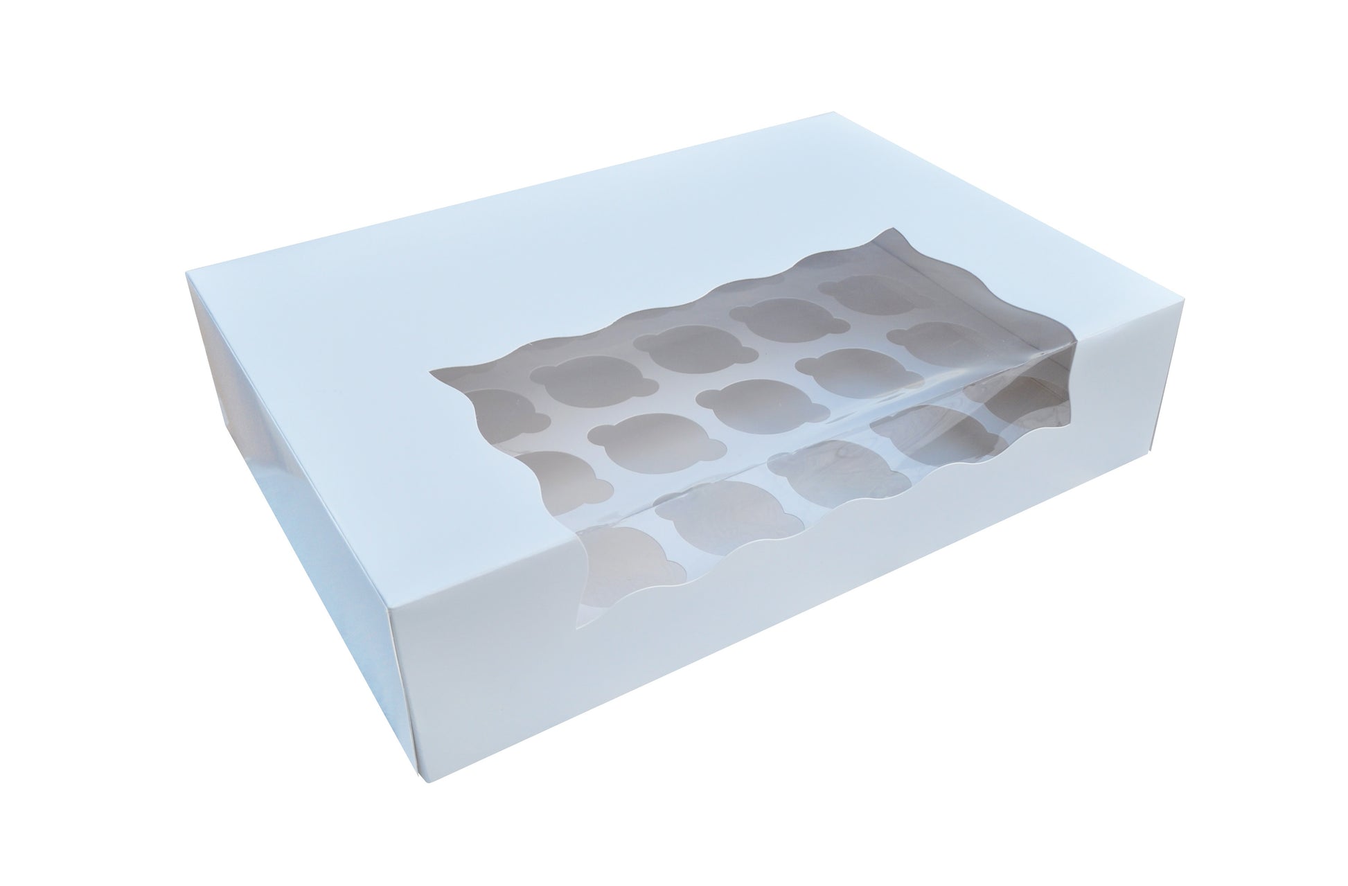 Cupcake Boxes White Holds 24 Single Fairy Cake Clear Window Cardboard Packaging Box Baking Kids Muffins Cookies Weddings tradingmadeeasy.co.uk