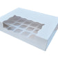 Cupcake Boxes White Holds 24 Single Fairy Cake Clear Window Cardboard Packaging Box Baking Kids Muffins Cookies Weddings tradingmadeeasy.co.uk