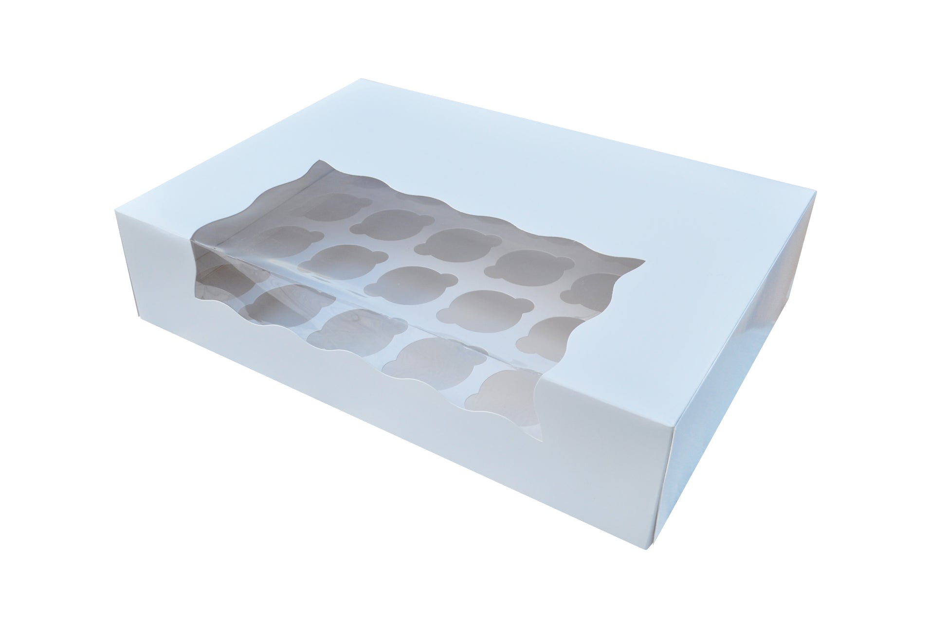 Cupcake Boxes White Holds 24 Single Fairy Cake Clear Window Cardboard Packaging Box Baking Kids Muffins Cookies Weddings tradingmadeeasy.co.uk