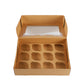 Cupcake Boxes Kraft Brown Holds 12 Single Fairy Cake with Clear Window Cardboard Packaging Box Baking Kids Muffins Cookies Weddings tradingmadeeasy.co.uk