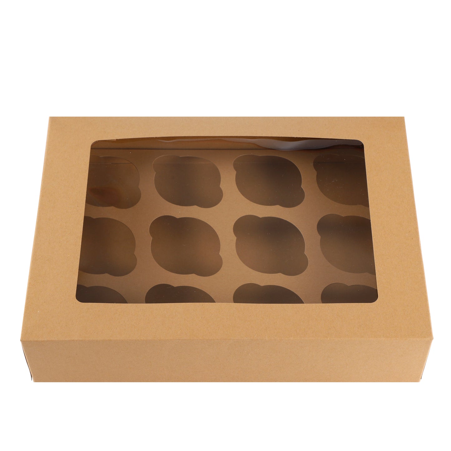 Cupcake Boxes Kraft Brown Holds 12 Single Fairy Cake with Clear Window Cardboard Packaging Box Baking Kids Muffins Cookies Weddings tradingmadeeasy.co.uk