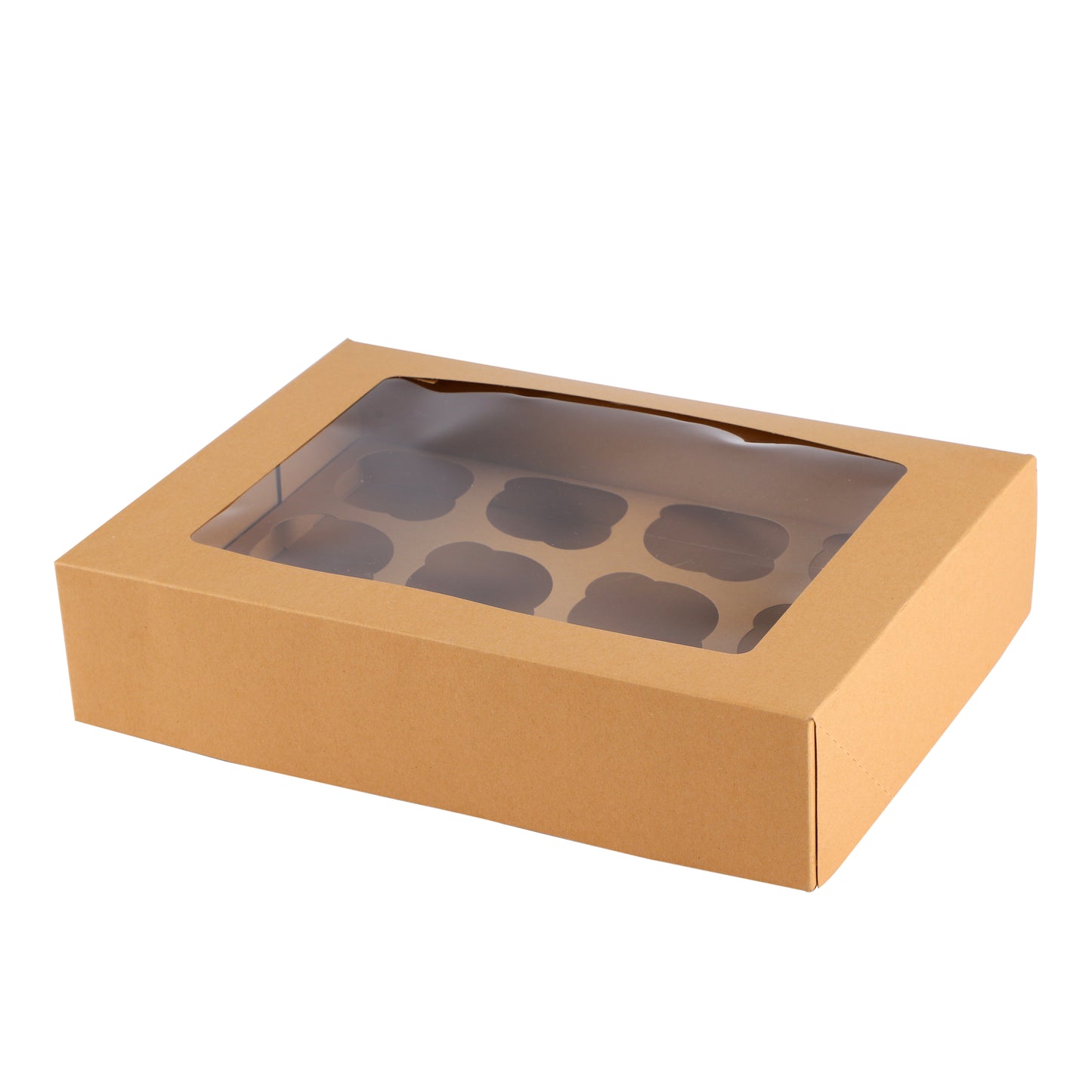 Cupcake Boxes Kraft Brown Holds 12 Single Fairy Cake with Clear Window Cardboard Packaging Box Baking Kids Muffins Cookies Weddings tradingmadeeasy.co.uk