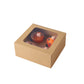 Cupcake Boxes Kraft Brown Holds 4 Single Fairy Cake with Clear Window Cardboard Packaging Box Baking Kids Muffins Cookies Weddings tradingmadeeasy.co.uk