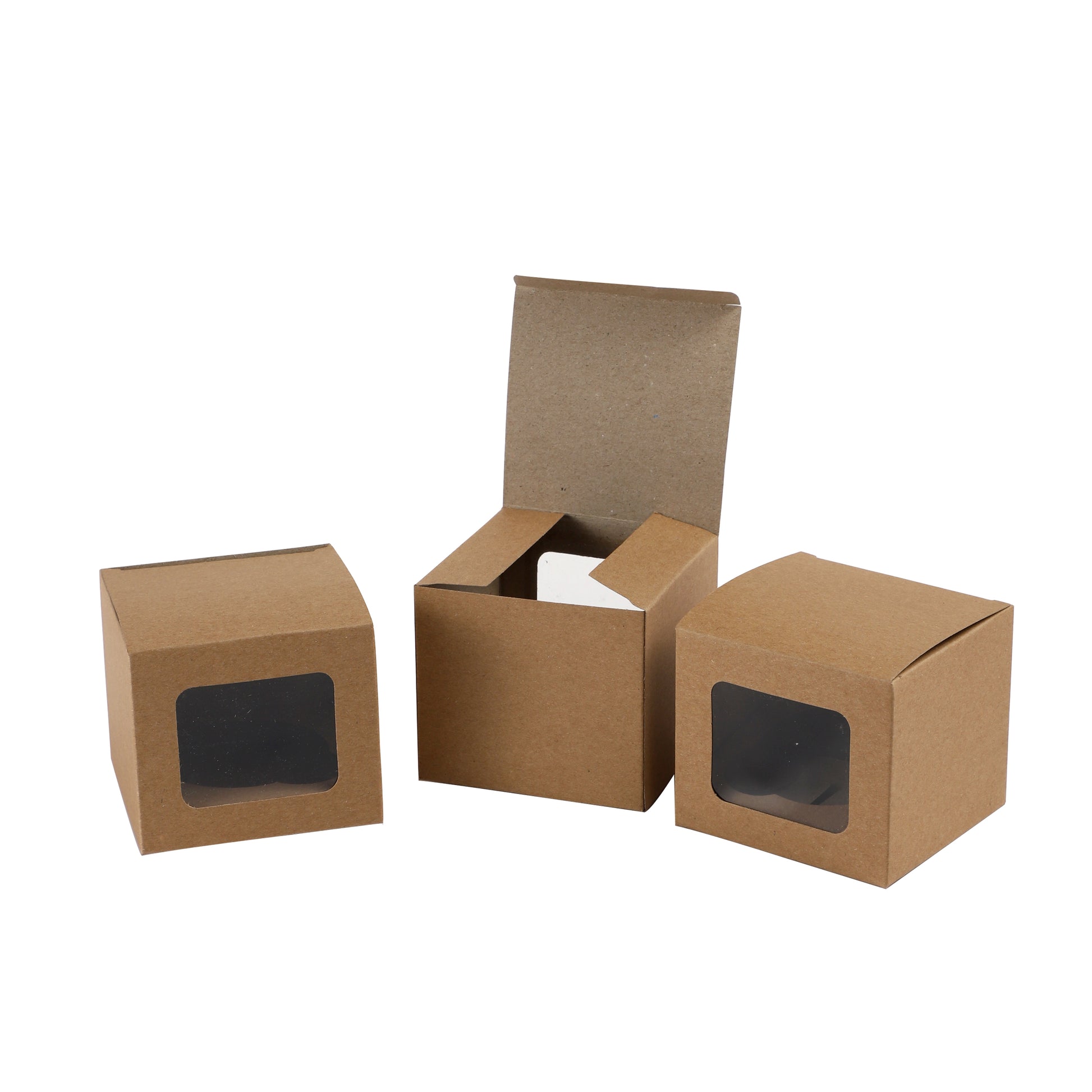 Cupcake Boxes Individual Kraft Brown Single Fairy Cake and Window Cardboard Packaging Gift Box Great For Baking Muffins Cookies Weddings tradingmadeeasy.co.uk
