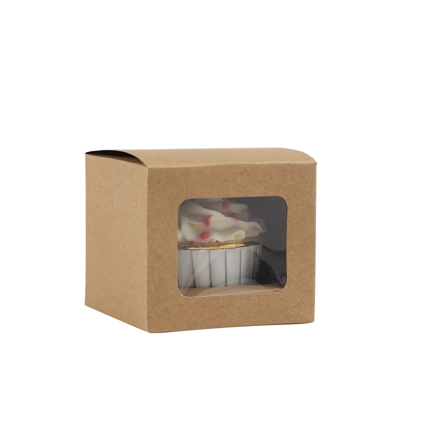 Cupcake Boxes Individual Kraft Brown Single Fairy Cake and Window Cardboard Packaging Gift Box Great For Baking Muffins Cookies Weddings tradingmadeeasy.co.uk