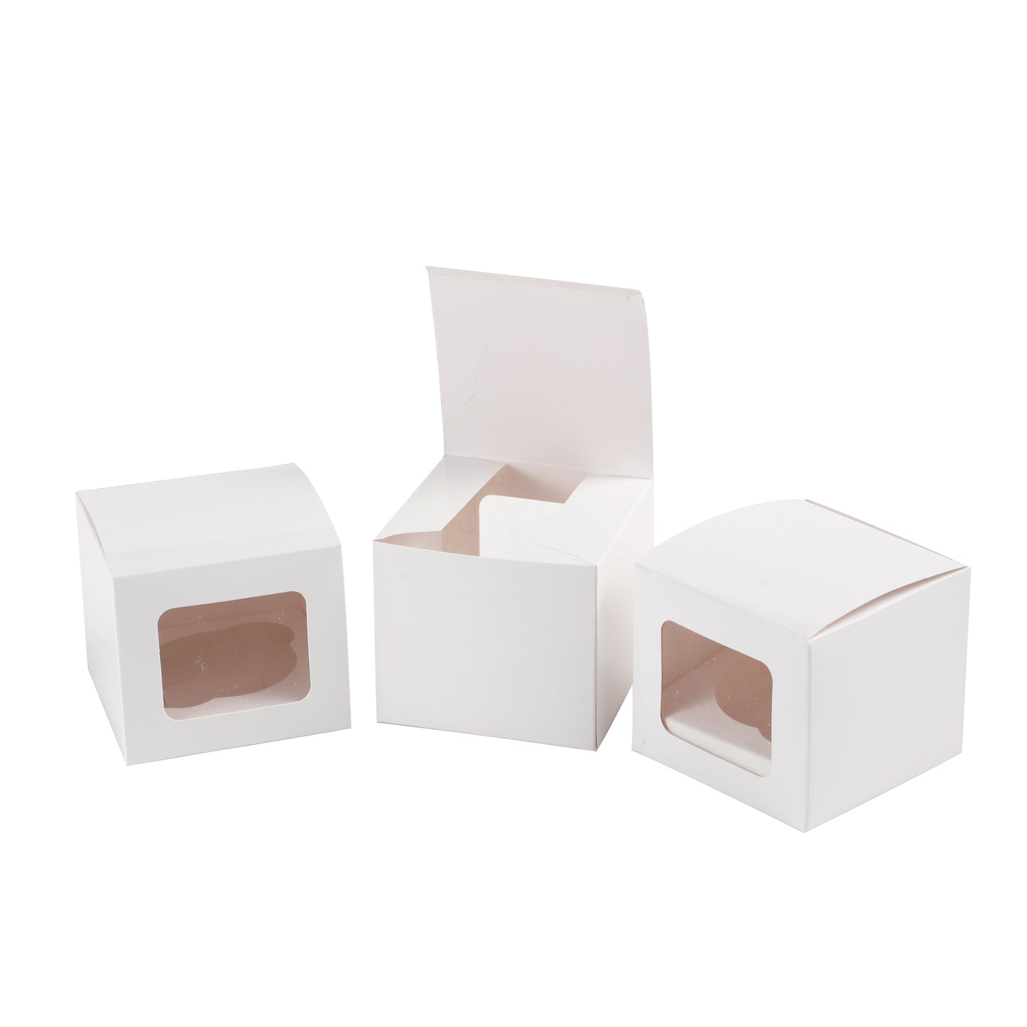 Cupcake Boxes Individual White Single Fairy Cake with Clear Window Cardboard Packaging Box Baking Kids Muffins Cookies Wedding tradingmadeeasy.co.uk